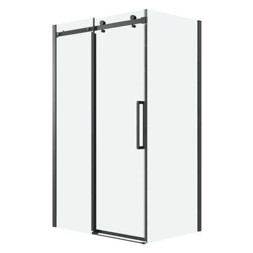 Душевая перегородка Grossman Classic 200.K33.04.80.21.00 80х195 стекло прозрачное профиль черный матовый - фото 2