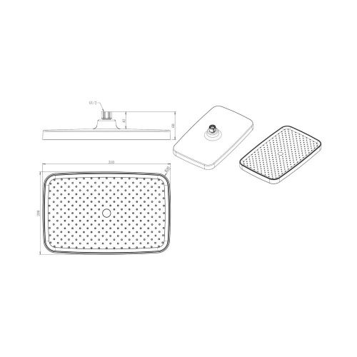 Верхний душ Savol SK-DP01 хром,черный - фото 3