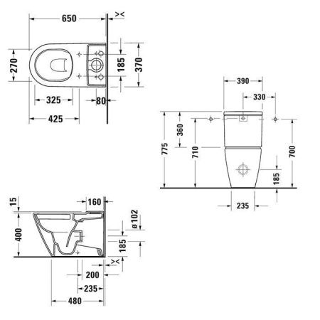 Бачок для унитаза Duravit D-Neo 9441000051