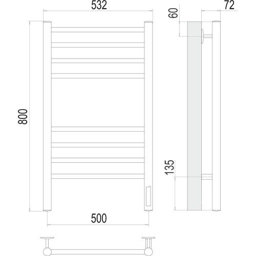 Полотенцесушитель Terminus 4670078527486 53х80 электрический белый - фото 3