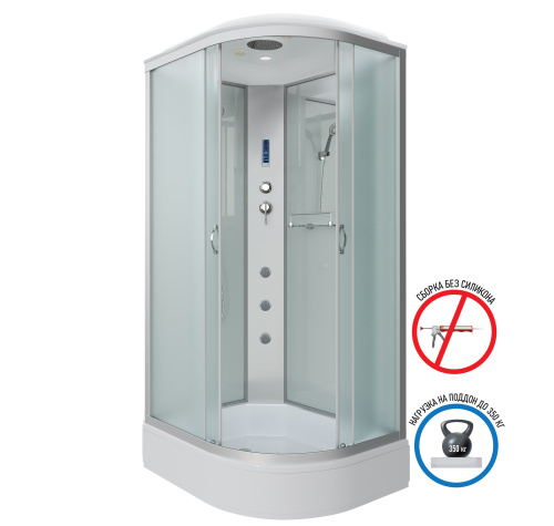 Душевая кабина Niagara Classic 339844LF 90х80 асимметричная с крышей ориентация левая - фото 2