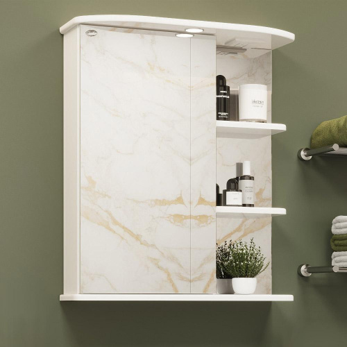 Зеркало-шкаф Onika Карина 205512 55х25х71 подвесной цвет белый - фото 2