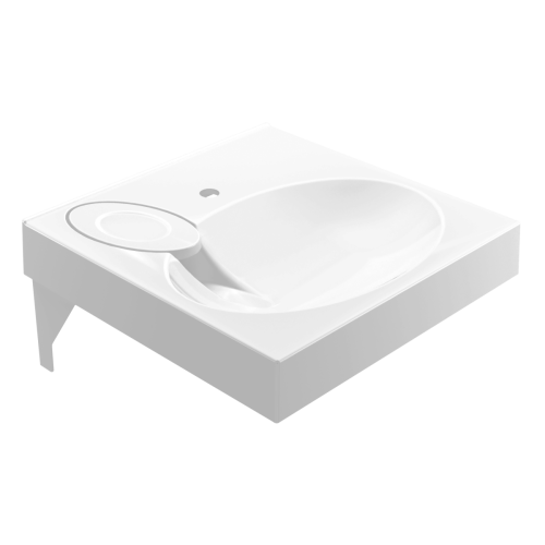 Раковина из литьевого мрамора Paola Paola Liguria 600 60х60 над стиральной машиной цвет белый глянцевый 1 отверстие под смеситель