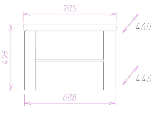 Тумба под раковину Onika Стоун 107044 69х45х47 подвесная - фото 3