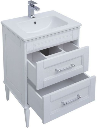 Раковина из литьевого мрамора Aquanet Бостон НФ-00017870 61х47 полувстраиваемая цвет белый 1 отверстие под смеситель - фото 3