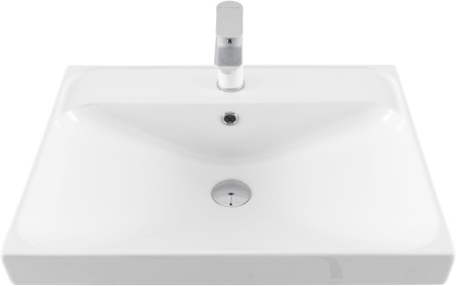 Раковина керамическая Aquanet Flash 00333266 61х47 полувстраиваемая цвет белый 1 отверстие под смеситель - фото 5