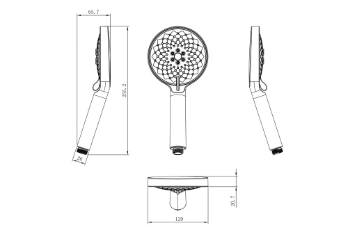 Лейка для душа Wonzon & Woghand WW-981361-CR - фото 2