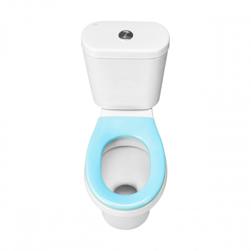 Унитаз-компакт напольный с бачком Santek Каспер 1WH501846 белый/голубой с сиденьем каскадный смыв - фото 3