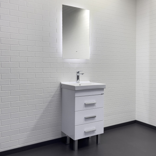 Тумба с раковиной Comforty Никосия 00-00018023CF 50х40х85 напольная цвет белый - фото 4