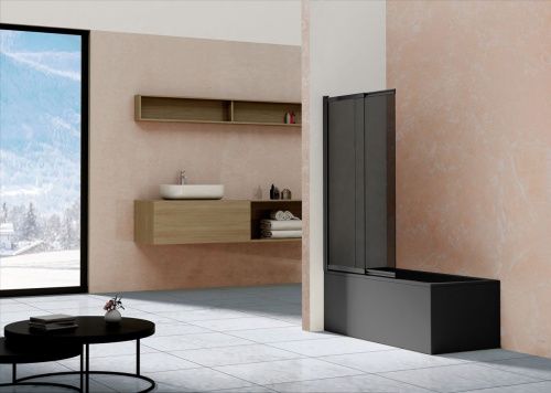 Душевая шторка на ванну Vincea VSB-1E VSB-1E100CGB 100х145 стекло прозрачное профиль черный ориентация универсальная - фото 2