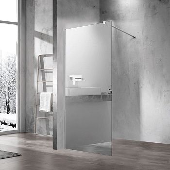 Душевая перегородка Vincea Walk in VSW-1H100MR 100х200 стекло зеркальное профиль хром