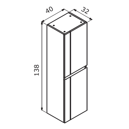 Шкаф-пенал Orka Likya 3001083 40х32х138 подвесной цвет белый матовый - фото 4