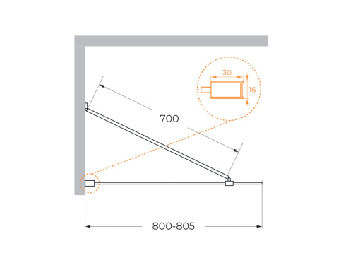 Душевая шторка на ванну Cezares LIBERTA LIBERTA-V-1-TB-80/155-C-NERO 80х155 стекло прозрачное профиль черный ориентация универсальная - фото 2