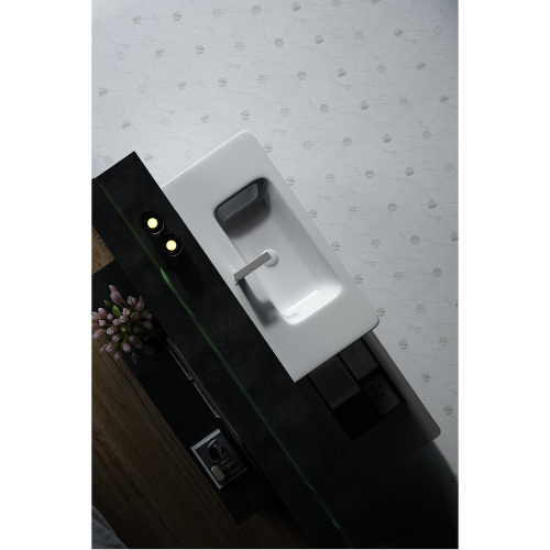 Раковина керамическая Dreja Nikson 200661 105х46 подвесная цвет белый 1 отверстие под смеситель - фото 4