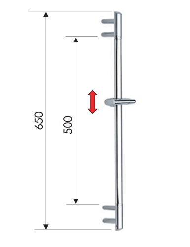Душевая штанга Remer 317V настенная цвет хром - фото 2