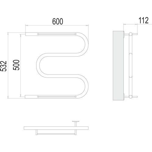 Полотенцесушитель Terminus 4620768880346 60х53 водяной хром - фото 3