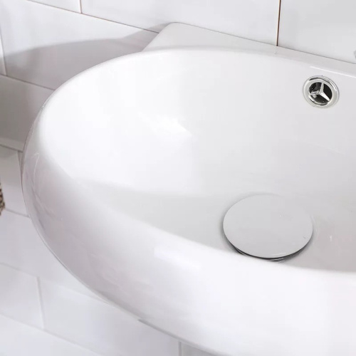 Раковина из санфаянса CeramaLux 9100L 43х29 подвесная цвет белый 1 отверстие под смеситель - фото 3