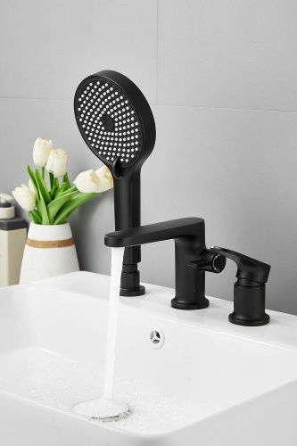 Смеситель BELZ B66713-7 на борт ванны черный - фото 5