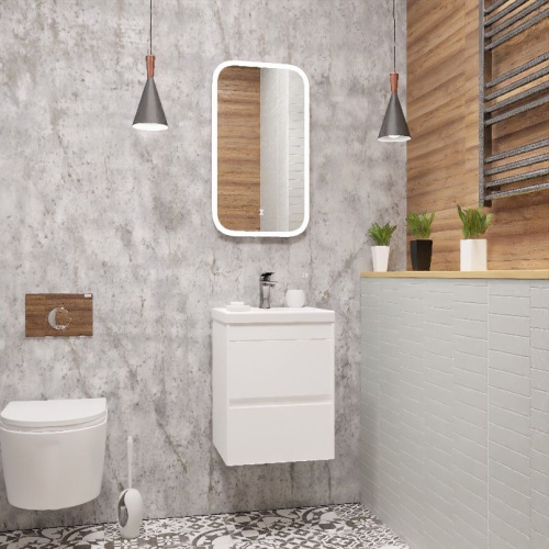 Тумба под раковину Art&Max TECHNO Family-400-2C-SO-BL 40х35х55 подвесная цвет белый глянцевый