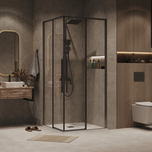 Душевая дверь Grossman Galaxy 1/2.K33.01.10.42.00 100х195 стекло прозрачное профиль графит - фото 3