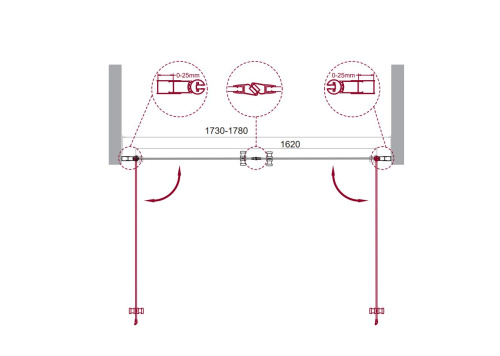 Душевая дверь BelBagno ETNA ETNA-B-2-180-C-Cr 180х195 стекло прозрачное профиль хром глянцевый - фото 2
