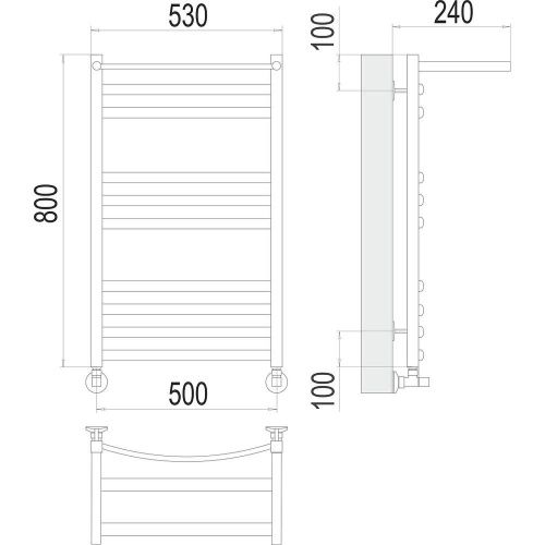 Полотенцесушитель Terminus 4670078529565 53х80 водяной хром - фото 3