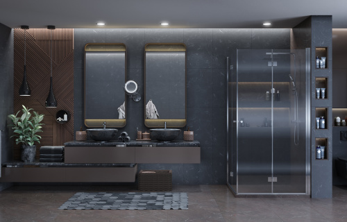 Душевой уголок Ambassador Diamond 12011110 100х100 стекло прозрачное профиль хром глянцевый без поддона - фото 4