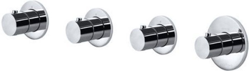 Смеситель для ванны с душем Paffoni Modular Box MDE019ST настенный сталь с термостатом