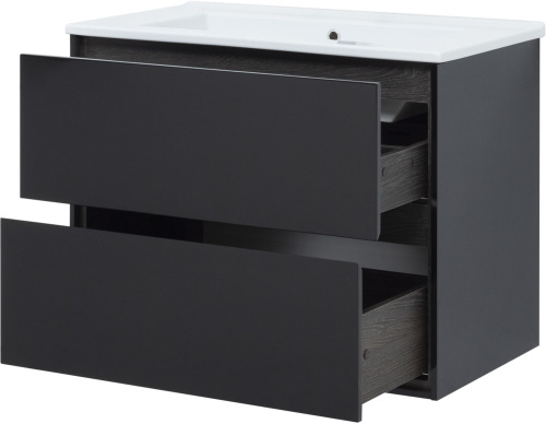 Тумба под раковину Aquanet Милан 00269303 80х45х64 подвесная цвет черный - фото 3