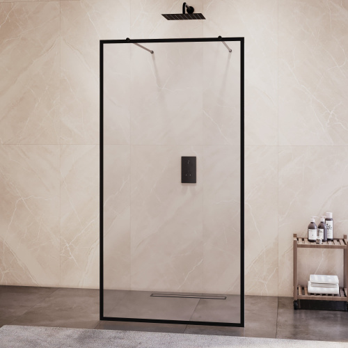 Душевая перегородка RGW Walk In 35101712-84 120х200 стекло с рисунком профиль черный - фото 2