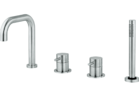 Смеситель Cisal Xion XI001260D1 на борт ванны сталь шлифованная/брашированная