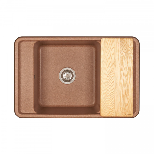 Кухонная мойка Aquaton Беллис 1A725032BS270 78х51 цвет коричневый поверхность матовая - фото 2