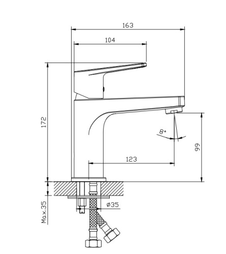 Смеситель Rush Bali BA3835-11 на раковину хром - фото 2