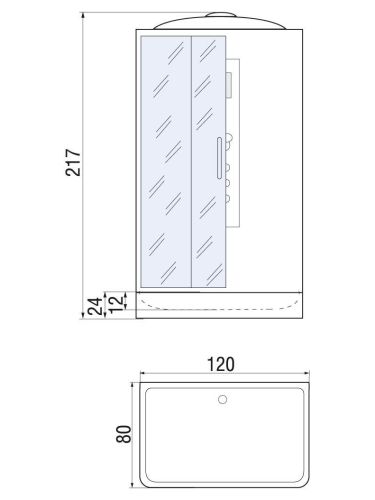 Душевая кабина River VITIM 120/80/24 TH (10000003220) 120х80 прямоугольная с крышей ориентация универсальная - фото 2