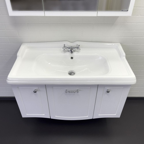 Тумба с раковиной Comforty Палини 00-00019754CF 102х49х62 подвесная цвет белый - фото 5