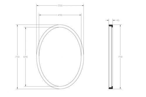 Зеркало в ванную Abber AS6610BR 55х75 цвет коричневый - фото 2
