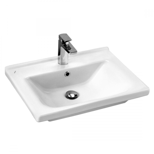 Раковина керамическая Onika Миранда 1WH302421 60х45 накладная цвет белый 1 отверстие под смеситель