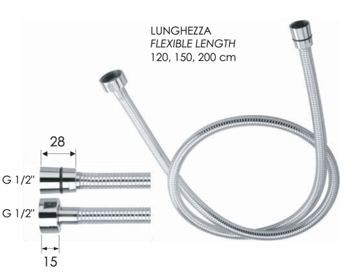 Шланг для душа Remer 332CNBC150 хром - фото 2
