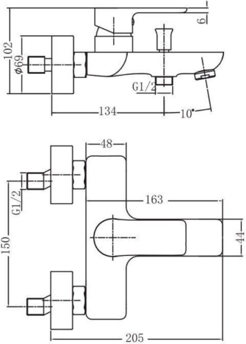 Смеситель для ванны с душем Aquanet Arctic AF520-20СW настенный белый/хром - фото 5