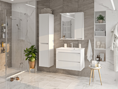 Шкаф-пенал Brevita Balaton BAL-05035-01-2Л 35х34х163 подвесной цвет белый - фото 5