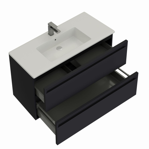 Тумба под раковину Allen Brau Eclipse 2.0 1.E1003.AM 2.0 100х46х63 подвесная цвет черный - фото 2