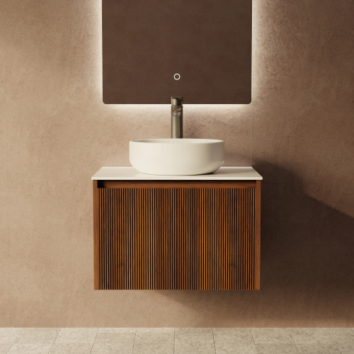 Тумба с раковиной+зеркало Art Decco Camilla (Камилла) ACM06W22S3M0 60x45x40 подвесная цвет черный орех - фото 4