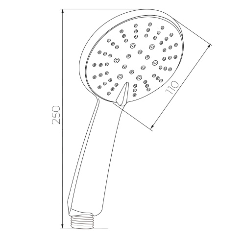 Душевая лейка WesnaArt LD033black круглая - фото 2
