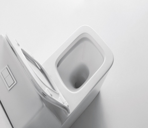 Унитаз напольный с бачком CeramaLux 2170 белый глянцевый с сиденьем микролифт безободковый каскадный смыв - фото 5