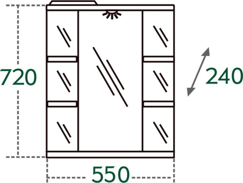 Зеркало-шкаф СанТа Герда 101021 55х24х71 подвесной цвет белый - фото 3