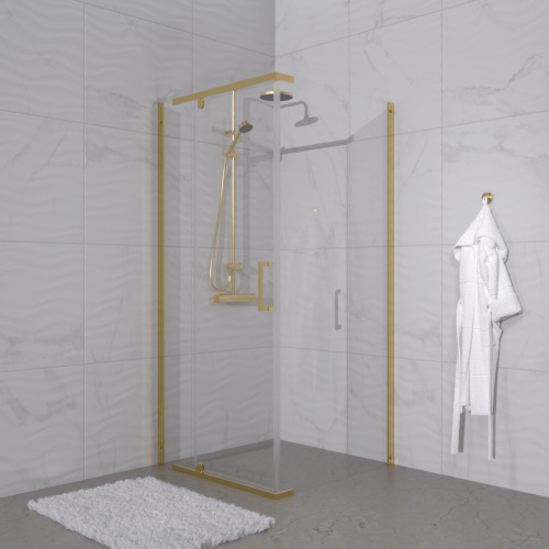 Душевой уголок Тритон Терра-Голд Щ0000073933 90х90 стекло прозрачное профиль хром без поддона - фото 4