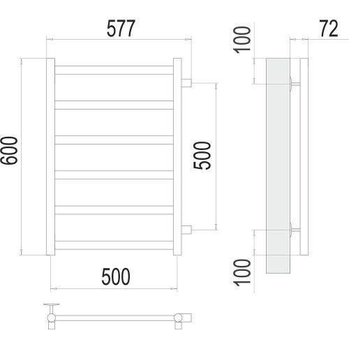 Полотенцесушитель Terminus 4670078529886 58х60 водяной хром - фото 3