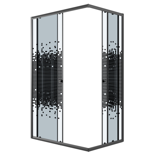 Душевой уголок Niagara Eco NG-1018-14QBLACK 98х78 стекло с рисунком профиль черный матовый без поддона - фото 2