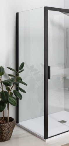 Душевая перегородка Aquanet Pleasure AE60-F-90H200U-BT 90х200 стекло прозрачное профиль черный - фото 2