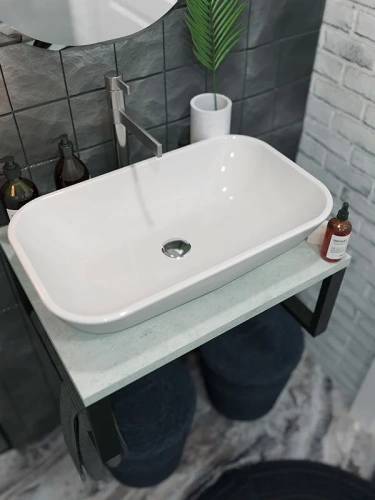 Столешница 1MarKa Grunge Loft Ц0000001586 60х48 накладная цвет бетон светлый - фото 3